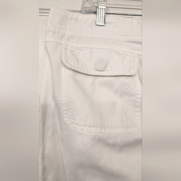 Roxy Women's white high rise wide straight leg cotton pants throuser size 7 - Picture 9 of 9